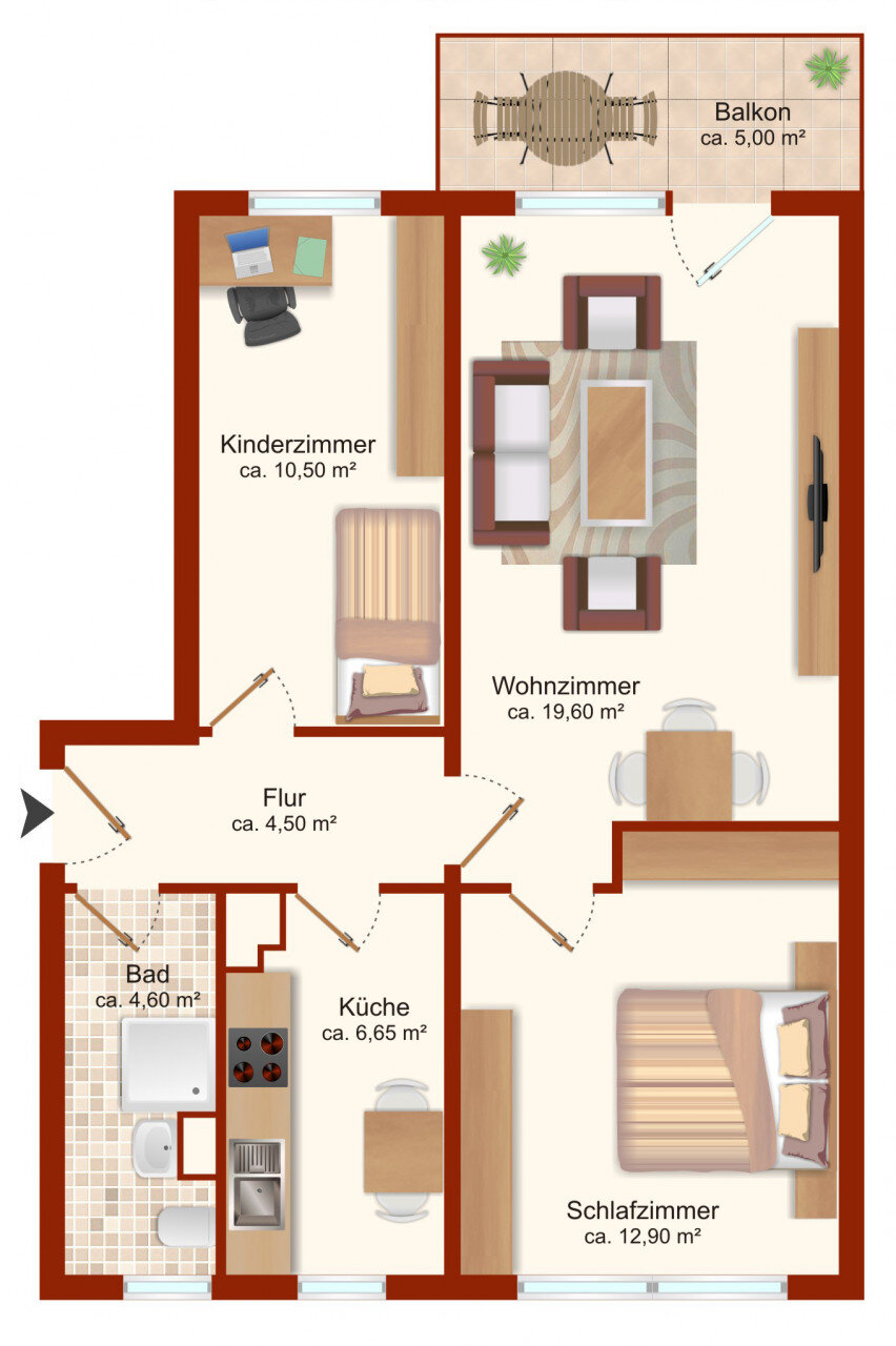 Wohnung zur Miete 375 € 3 Zimmer 60,5 m²<br/>Wohnfläche EG<br/>Geschoss 01.02.2025<br/>Verfügbarkeit Schladebacher Str. 25 Bad Dürrenberg Bad Dürrenberg 06231