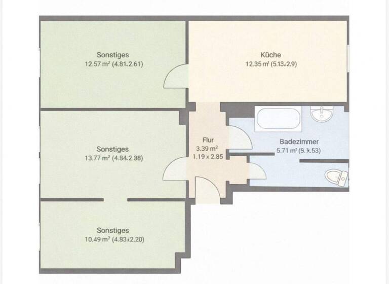 Wohnung zum Kauf 217.000 € 3 Zimmer 61,6 m² 3. Geschoss St Leonhard Nürnberg 90439