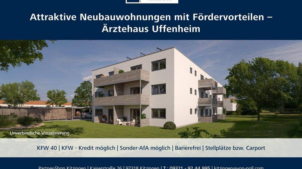 Wohnung zum Kauf - Erstbezug provisionsfrei 284.720 € 2 Zimmer 71,2 m² 1. Geschoss Uffenheim 97215
