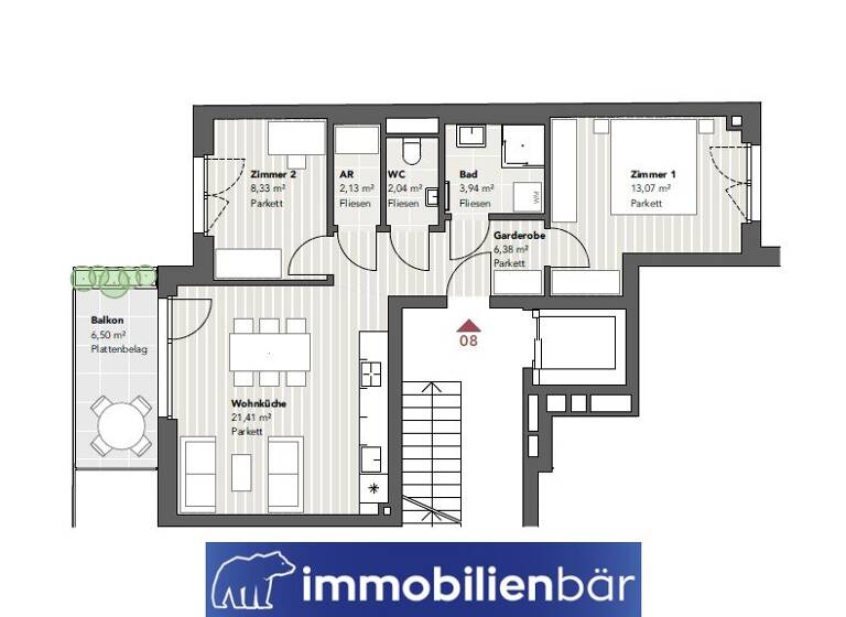 Wohnung zum Kauf - Erstbezug 529.000 € 3 Zimmer 57,3 m² 3. Geschoss Rotenmühlgasse 56 Wien 1120