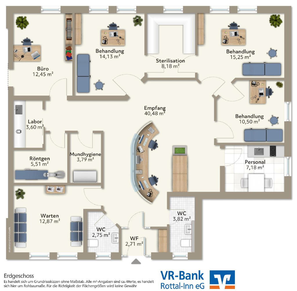 Büro-/Praxisfläche zur Miete 6,98 € 10 Zimmer Triftern Triftern 84371