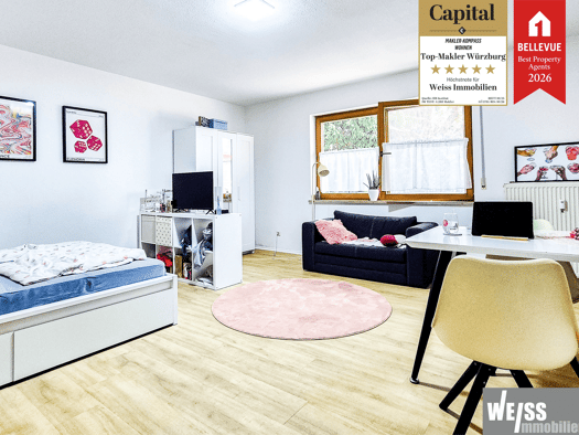Studio zur Miete 450 € 1 Zimmer 33,8 m² Am Exerzierplatz 3A Sanderau Würzburg 97072