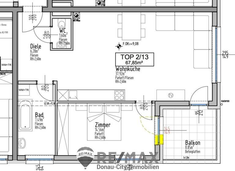 Wohnung zum Kauf 375.000 € 2 Zimmer 68 m² Tulln an der Donau 3430
