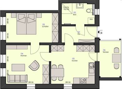 Wohnung zur Miete 805 € 2 Zimmer 57 m² EG frei ab 01.06.2025 Zentrum Rudolstadt 07407