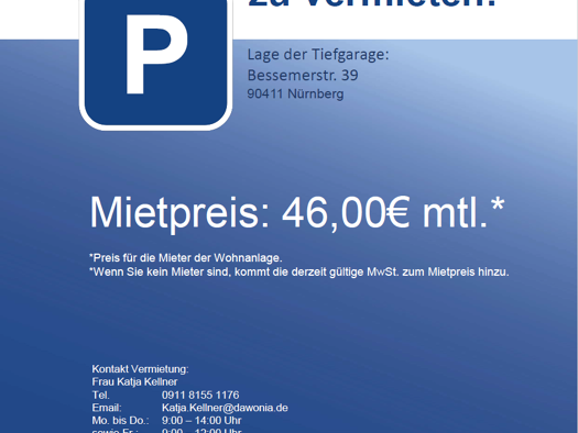 Garage zur Miete 46 € Bessemerstr. 39 Herrnhütte Nürnberg 90411