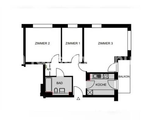 Wohnung zur Miete nur mit Wohnberechtigungsschein Tauschwohnung 550 € 2,5 Zimmer 75 m² 3. Geschoss Alsterdorf Hamburg 22307