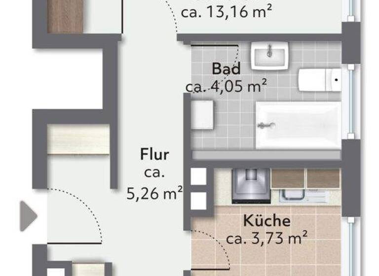 Wohnung zum Kauf 138.000 € 2 Zimmer 43,1 m² Traunreut 83301