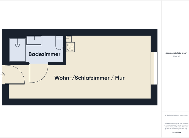 Studio zur Miete 604 € 1 Zimmer 20,5 m² 3. Geschoss frei ab sofort Jochen-Klepper-Straße 1-7 Bornstedter Feld Potsdam 14469