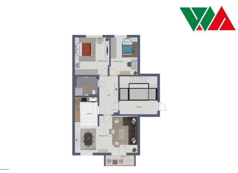 Wohnung zur Miete nur mit Wohnberechtigungsschein 336 € 3 Zimmer 55,9 m² 4. Geschoss Am Stadtblick 6 Neustädter Feld Magdeburg 39128