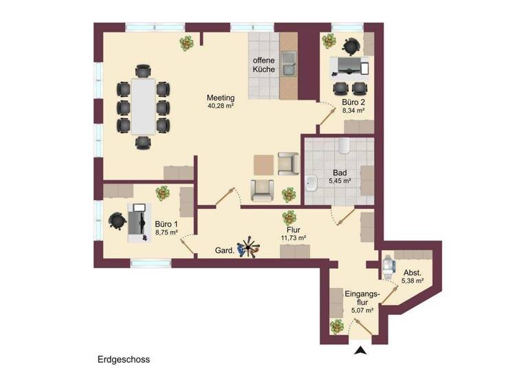 Bürofläche zur Miete 1.083 € 3 Zimmer 85 m² Bürofläche Woltmershausen Bremen / Woltmershausen 28197