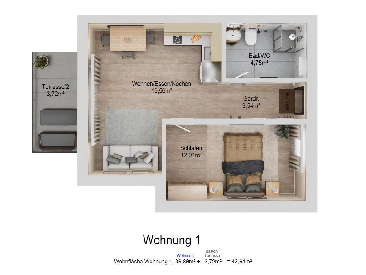 Wohnung zum Kauf provisionsfrei als Kapitalanlage geeignet 289.900 € 2 Zimmer 46,4 m²<br/>Wohnfläche Hohenwarter Straße 58 Pfaffenhofen a d Ilm Pfaffenhofen an der Ilm 85276