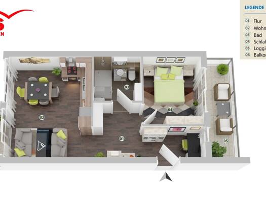 Wohnung zum Kauf - Erstbezug 270.000 € 2 Zimmer 54,6 m² 5. Geschoss Fürstenwalde Fürstenwalde 15517