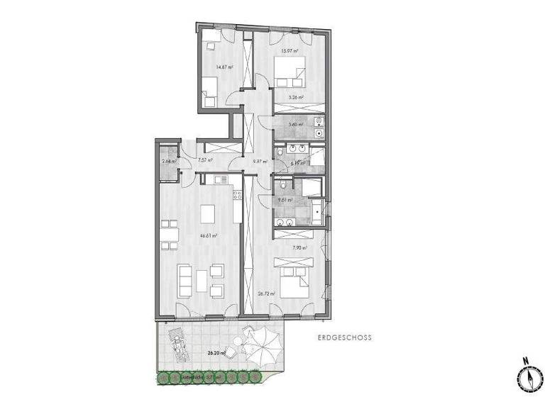 Wohnung zum Kauf - Erstbezug provisionsfrei 1.799.000 € 4,5 Zimmer 166,7 m² EG Benediktenwandstraße 11a Untergiesing-Harlaching München 81545