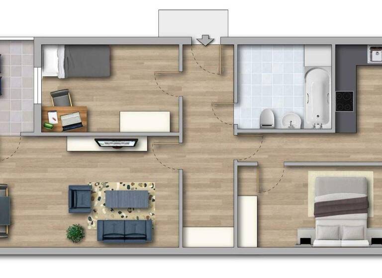 Wohnung zur Miete 426 € 3 Zimmer 64,5 m² EG frei ab 01.05.2026 Rennebogen 35 Neu Olvenstedt Magdeburg 39130