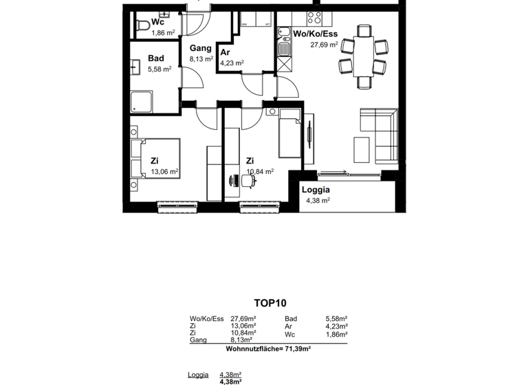 Wohnung zum Kauf 312.200 € 3 Zimmer 71,4 m² 2. Geschoss Mistelbach 2130
