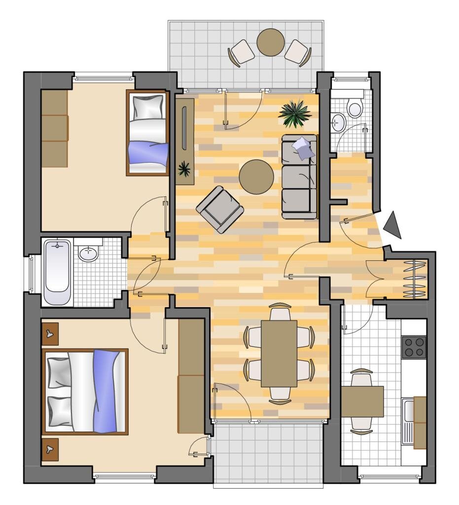 Wohnung zur Miete 519 € 3,5 Zimmer 68,2 m²<br/>Wohnfläche 1.<br/>Geschoss Bachstelzenweg 21 Marl - Hamm Marl 45772