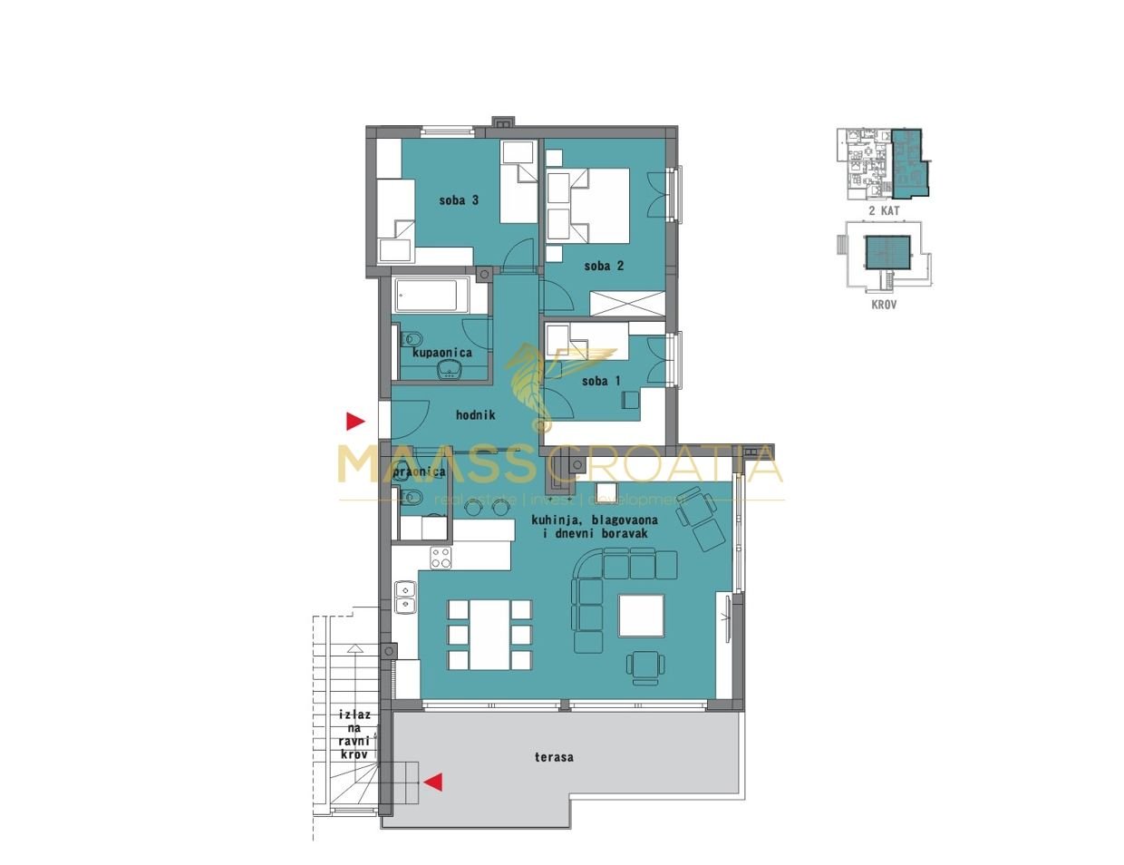 Penthouse zum Kauf 460.000 € 4 Zimmer 188,8 m²<br/>Wohnfläche Vodice 22100