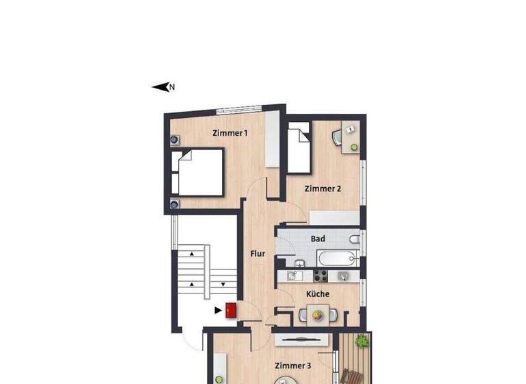 Wohnung zur Miete 467 € 3 Zimmer 65,3 m² 3. Geschoss frei ab sofort Kiebitzweg 9 Hellwinkel Wolfsburg 38446