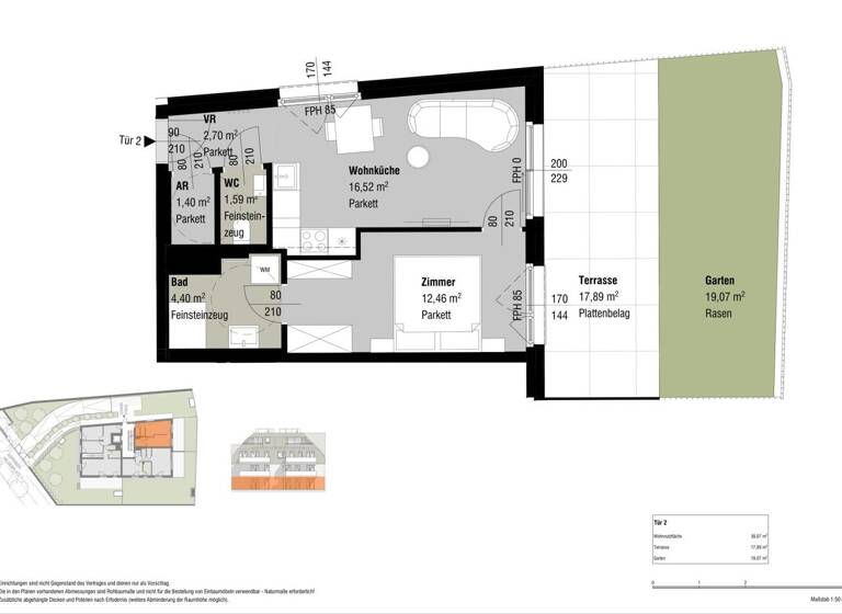 Wohnung zum Kauf - Erstbezug 259.000 € 2 Zimmer 39 m² EG Asperner Heldenplatz 7 Wien 1220