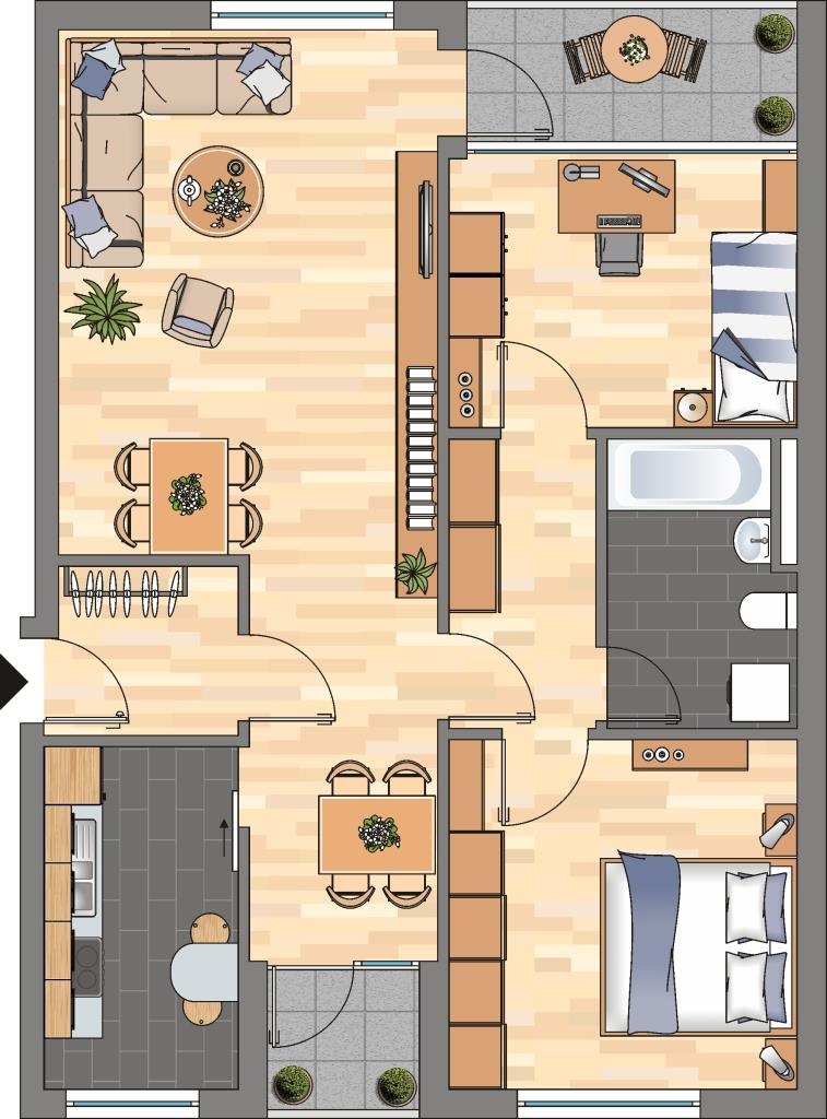 Wohnung zur Miete 653 € 3 Zimmer 83,7 m²<br/>Wohnfläche 4.<br/>Geschoss 07.02.2025<br/>Verfügbarkeit Eiderstraße 21 Weinberg Braunschweig 38120