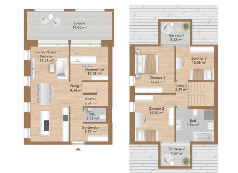 Maisonette zum Kauf - Erstbezug 763.000 € 5 Zimmer 110,1 m² Längleweg 2 Altach 6844