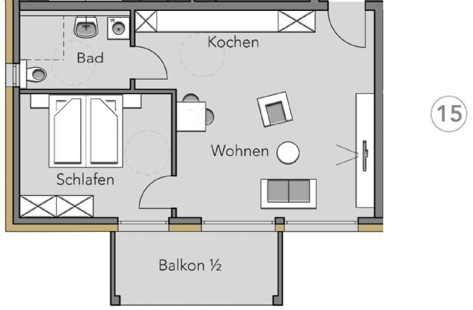 Wohnung zur Miete 635 € 2 Zimmer 55,3 m²<br/>Wohnfläche 1.<br/>Geschoss Schützenstr. 2 Gunzenhausen Gunzenhausen 91710