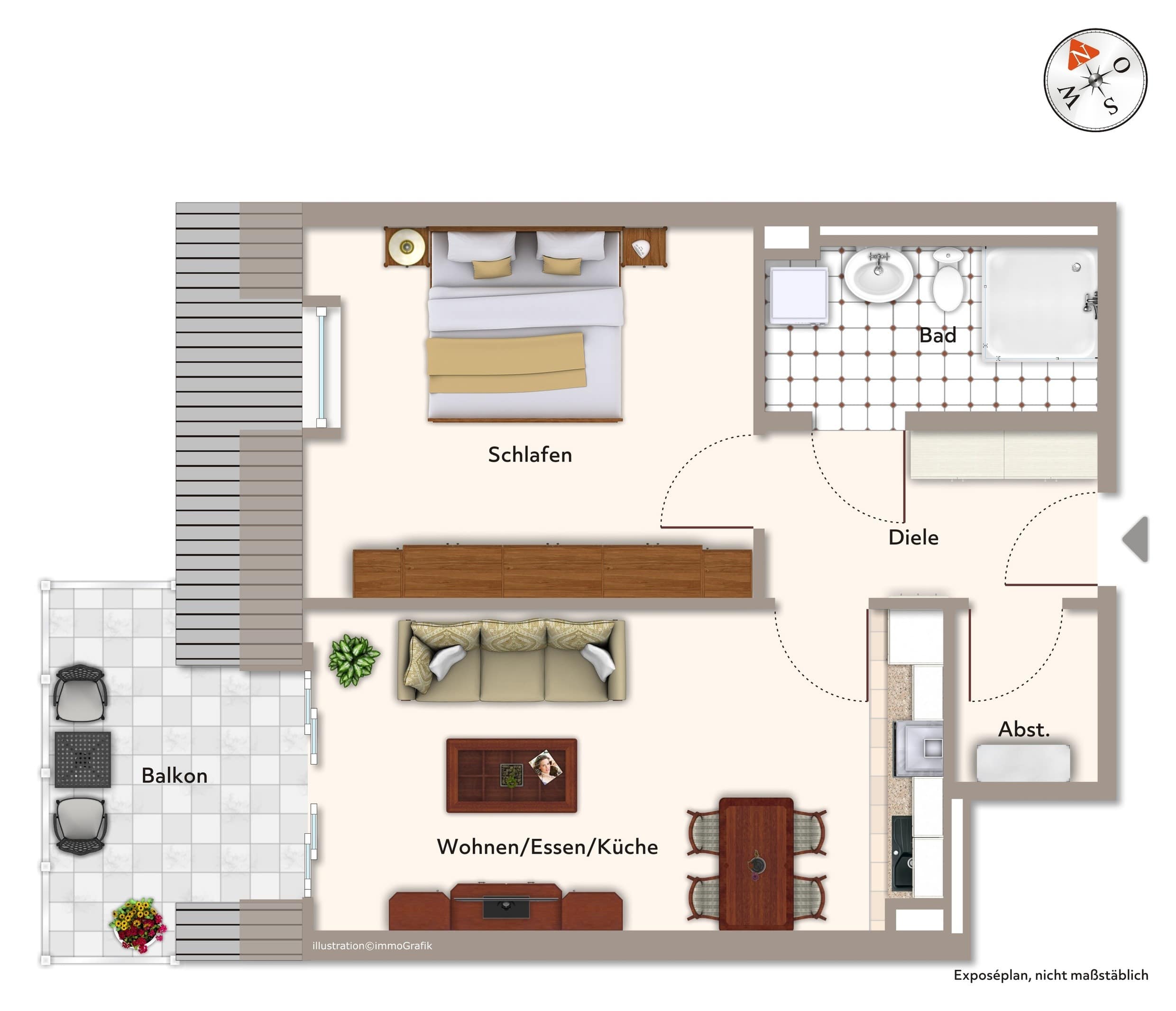 Wohnung zur Miete 1.550 € 2 Zimmer 59,4 m²<br/>Wohnfläche ab sofort<br/>Verfügbarkeit Nord - Waldhausen - Ost Tübingen 72076