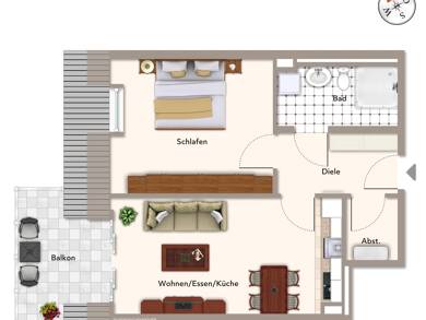 Wohnung zur Miete 1.550 € 2 Zimmer 59,4 m² frei ab sofort Waldhäuser Tübingen 72076