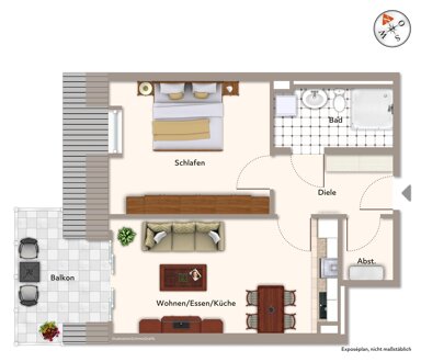 Wohnung zur Miete 1.550 € 2 Zimmer 59,4 m² frei ab sofort Nord - Waldhausen - Ost Tübingen 72076