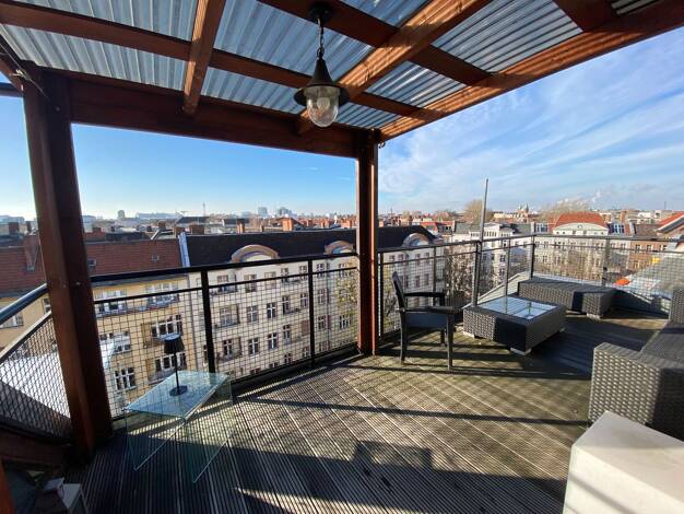 Terrassenwohnung zur Miete 1.490 € 1,5 Zimmer 45 m² Geschoss 6/7 frei ab sofort Dortmunder Straße 5 Moabit Berlin 10555