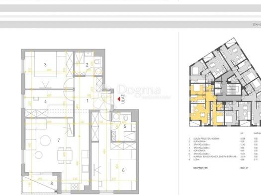 Wohnung zum Kauf 279.360 € 4 Zimmer 87 m² Geschoss 1/6 Sinj Sinj 21230