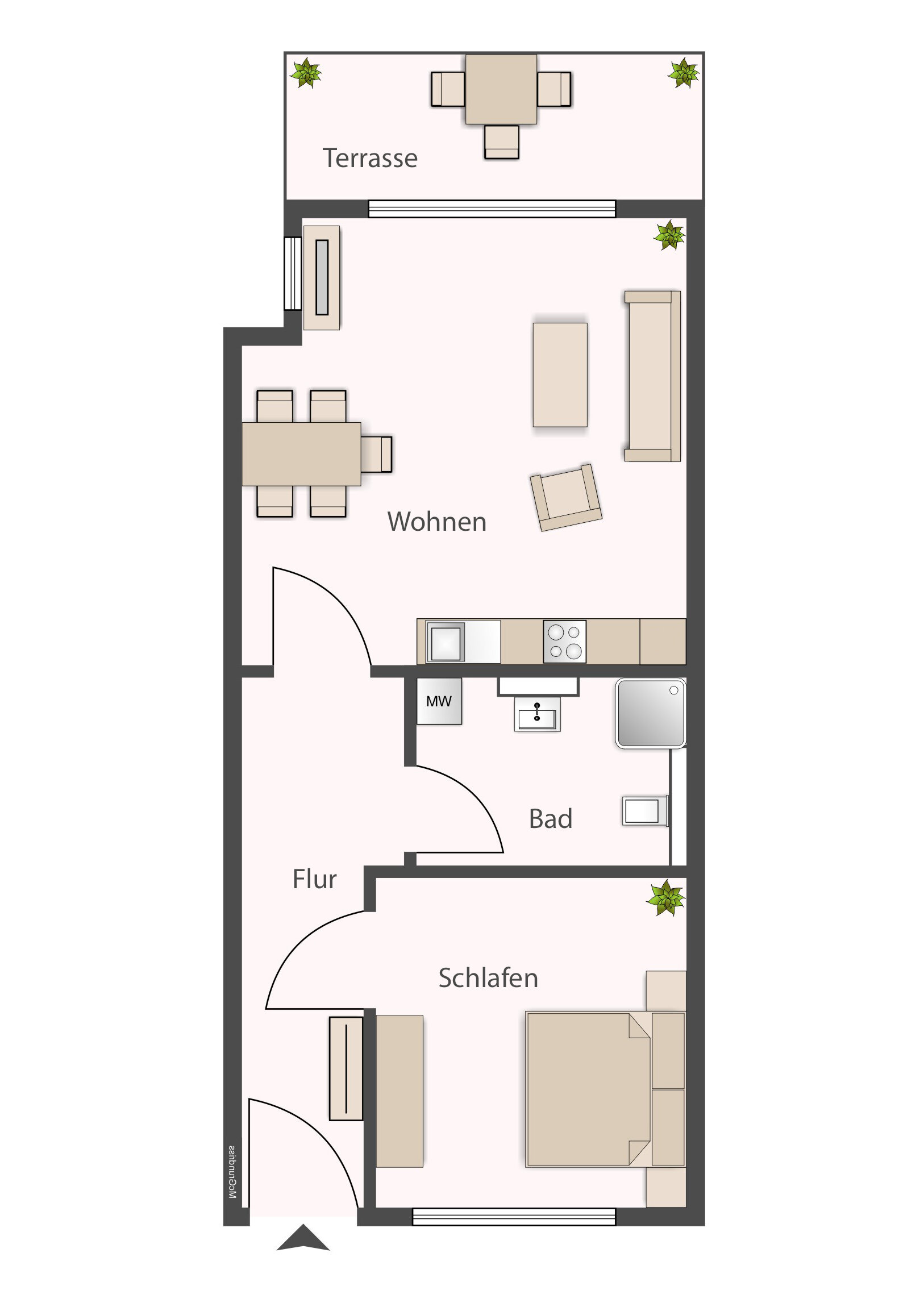 Terrassenwohnung zum Kauf 155.000 € 2 Zimmer 36 m²<br/>Wohnfläche EG<br/>Geschoss Zeltplatzstraße 10 Trassenheide 17449