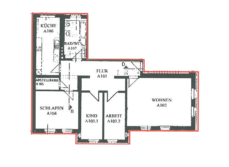 Wohnung zur Miete 800 € 4 Zimmer 121 m² 2. Geschoss Goethestraße 7 Innenstadt Dessau-Roßlau 06844
