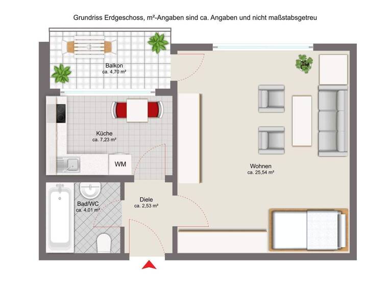 Studio zum Kauf 108.000 € 1 Zimmer 39,3 m² Hacklberg Passau 94034