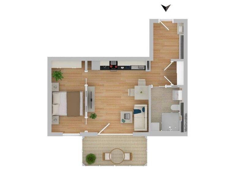 Wohnung zur Miete 600 € 2 Zimmer 46,7 m² 1. Geschoss frei ab sofort Münchsmünster 85126