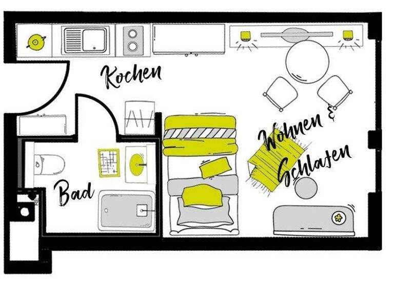 Studio zur Miete 496 € 1 Zimmer 22 m² 3. Geschoss frei ab 15.04.2026 Theodor-Heuss-Straße 26 Ingolstadt 85055