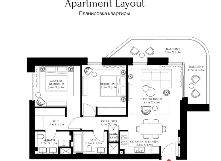 Wohnung zum Kauf 1.338.845 € 3 Zimmer 114,6 m² Dubai
