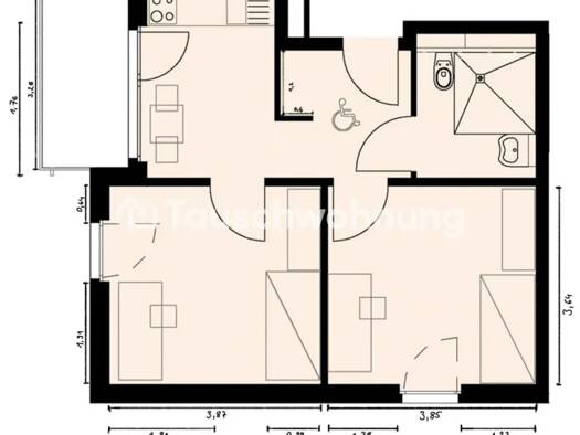 Wohnung zur Miete Tauschwohnung 580 € 2 Zimmer 49 m² 1. Geschoss Bornstedt Potsdam 14469