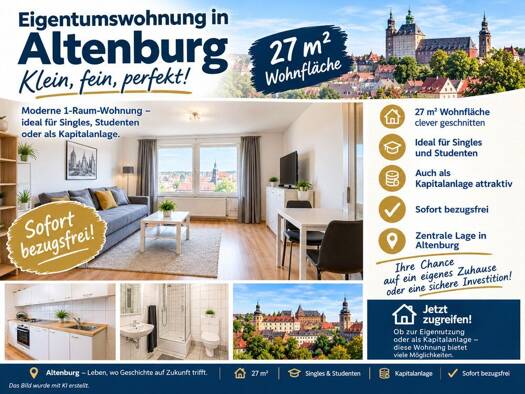 Wohnung zum Kauf 22.000 € 1 Zimmer 27 m² 4. Geschoss Altenburg Altenburg 04600