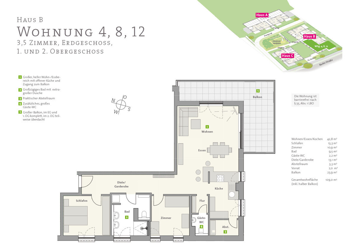 Wohnung zum Kauf 554.000 € 3 Zimmer 110 m²<br/>Wohnfläche 1.<br/>Geschoss Rottweil Rottweil 78628