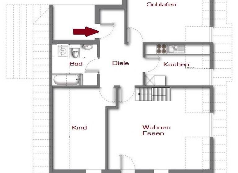 Wohnung zur Miete 1.090 € 4 Zimmer 85 m² 3. Geschoss frei ab 01.05.2026 Büchenbach Erlangen 91056