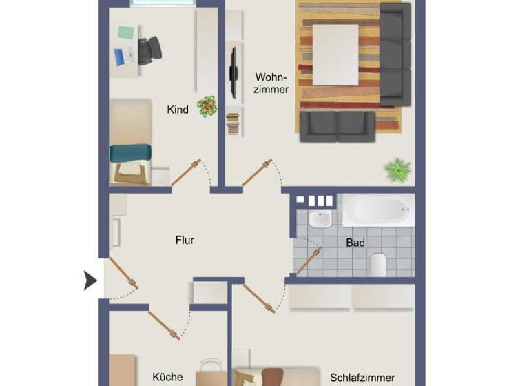 Wohnung zum Kauf provisionsfrei 138.000 € 3 Zimmer 65,1 m² EG Kreinsloger 143b Rönnebeck Bremen 28777