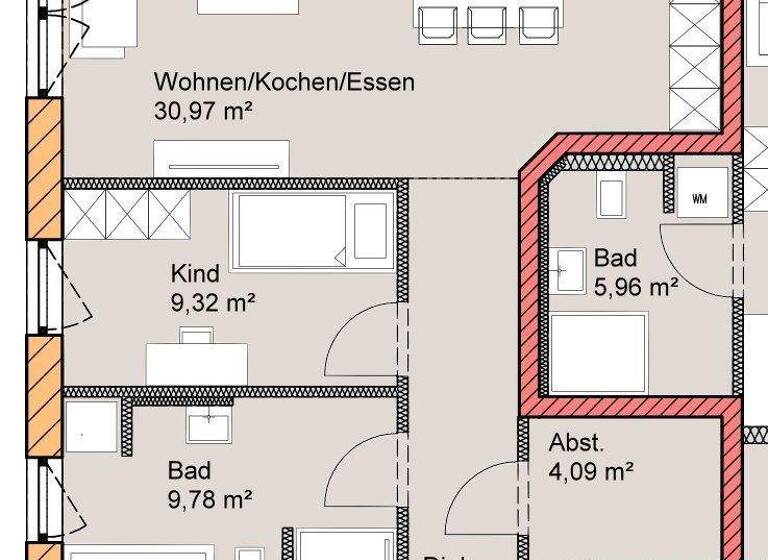 Wohnung zur Miete - Erstbezug 1.050 € 3 Zimmer 83,9 m² 2. Geschoss frei ab 01.06.2026 Öderfeldstraße 11 Töging Töging a.Inn 84513