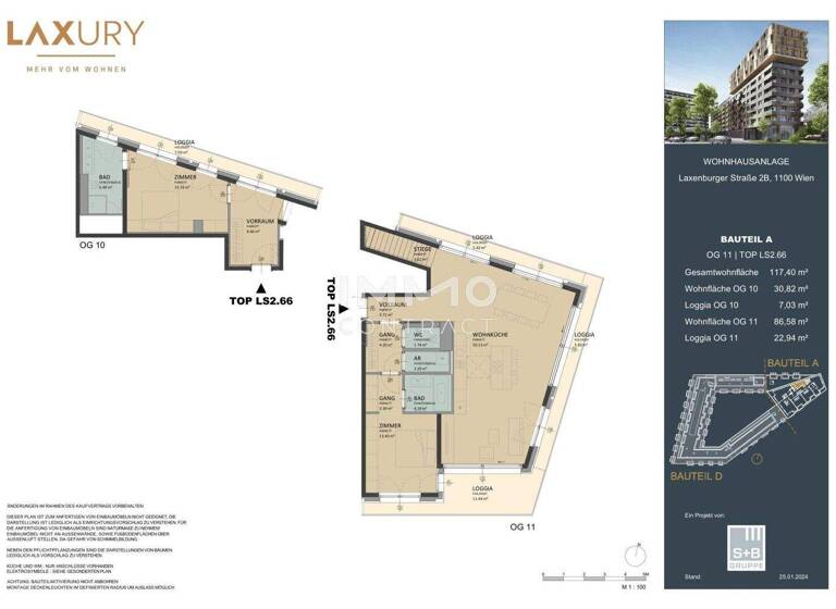 Wohnung zum Kauf - Erstbezug provisionsfrei 1.200.000 € 3 Zimmer 117,4 m² Wien 1100