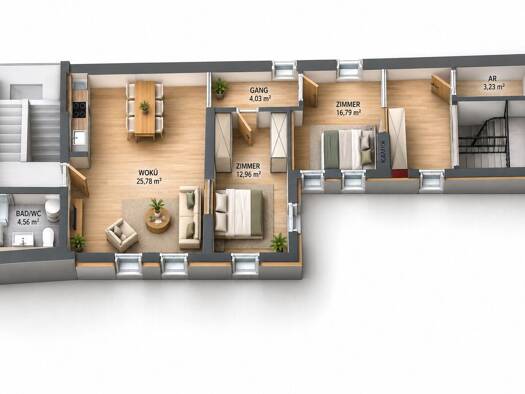 Wohnung zum Kauf provisionsfrei 190.632 € 3 Zimmer 73,3 m² 2. Geschoss frei ab sofort Braunau am Inn 5280