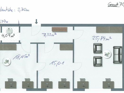 Büro zur Miete provisionsfrei 735 € 3 Zimmer 70 m² Bürofläche Ingolstadt 85051