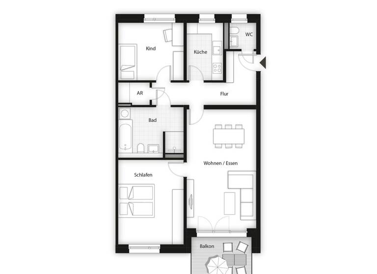 Wohnung zum Kauf 526.300 € 3 Zimmer 89,1 m²<br/>Wohnfläche 2.<br/>Geschoss Geschwister-Scholl-Straße 18 Herzo Base Herzogenaurach 91074