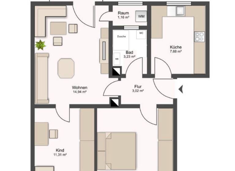 Wohnung zur Miete 725 € 3 Zimmer 58 m² Geschoss EG/3 frei ab 01.05.2026 Schellingstraße Lechhausen Augsburg 86167