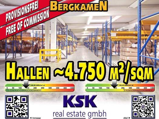 Logistikzentrum zur Miete provisionsfrei 3,80 € 4.750 m² Lagerfläche Rünthe Bergkamen 59192