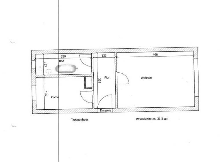 Studio zur Miete 225 € 1 Zimmer 31 m² 1. Geschoss Schwarzenpfost 1 Rövershagen Rövershagen OT Schwarzenpfost 18182